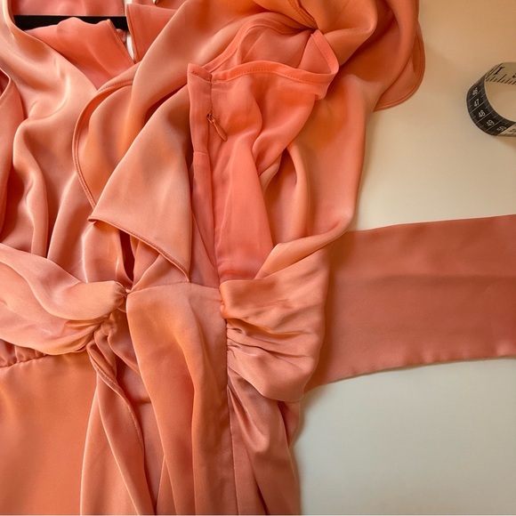 Ramy Brook Alexis Mini Faux Wrap Dress Peach Sz 6 - Picture 11 of 15